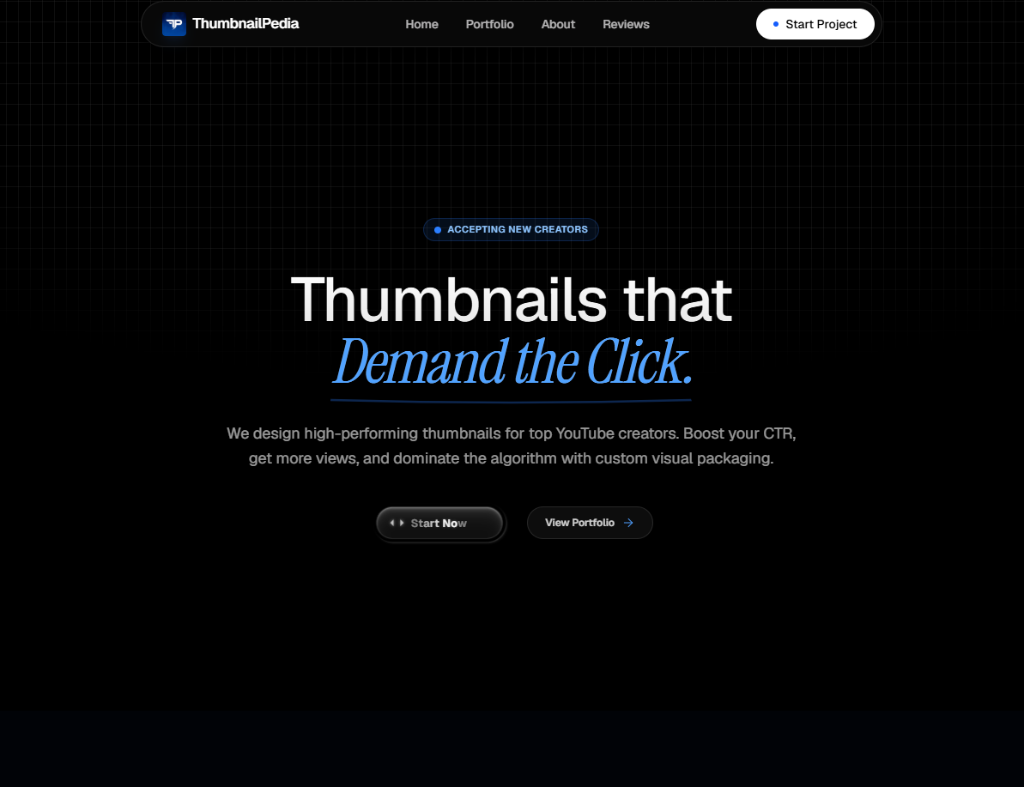 Thumbnailpedia — YouTube Growth & Packaging Agency Platform by Rewave